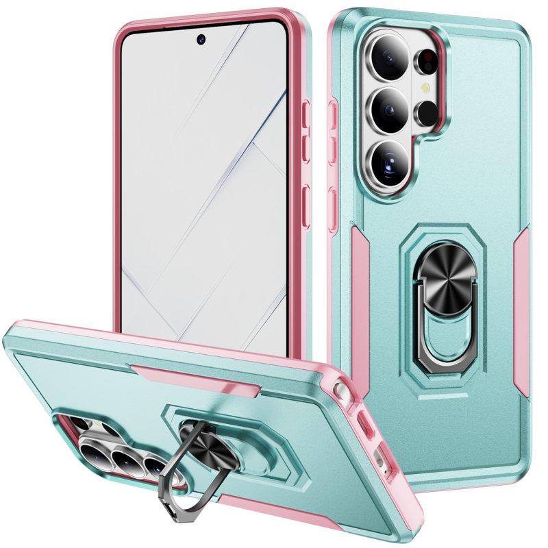 Mobilskal för Samsung Galaxy S26 Ultra Militärklass Ring Kickstand - Grön