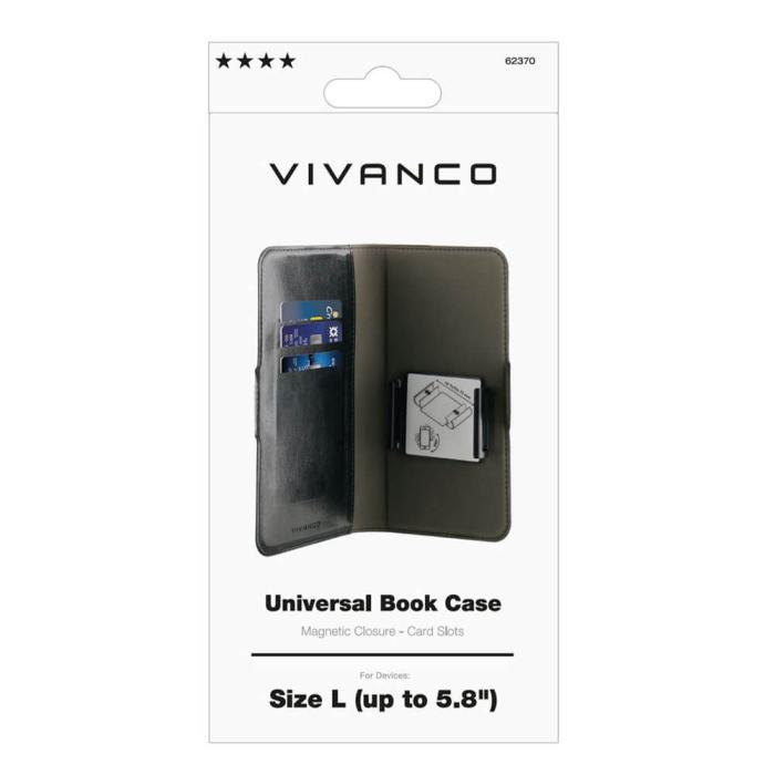 Vivanco - Vivanco Universal Plånboksfodral L 3-kort Svart