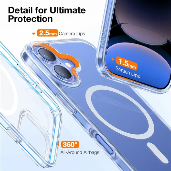 Torras - Torras iPhone 16 Plus Mobilskal Magsafe - Transparent