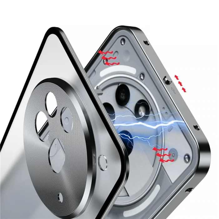 A-One Brand - Nothing Phone (3a) Pro Mobilskal Pop-Up Snap Lock - Silver