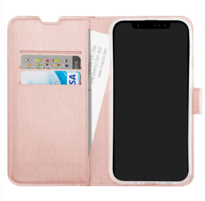 Vivanco - Vivanco Classic Plånboksfodral iPhone 14/13 Rosa Guld