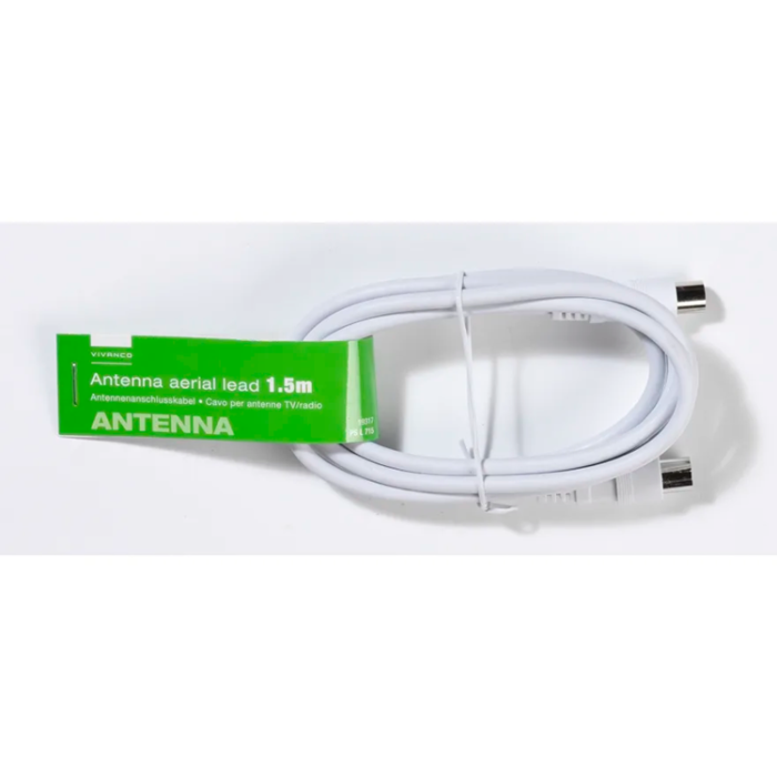 Vivanco - Vivanco Antennkabel, Dubbelskärmad, vit, 1.5m, bulk