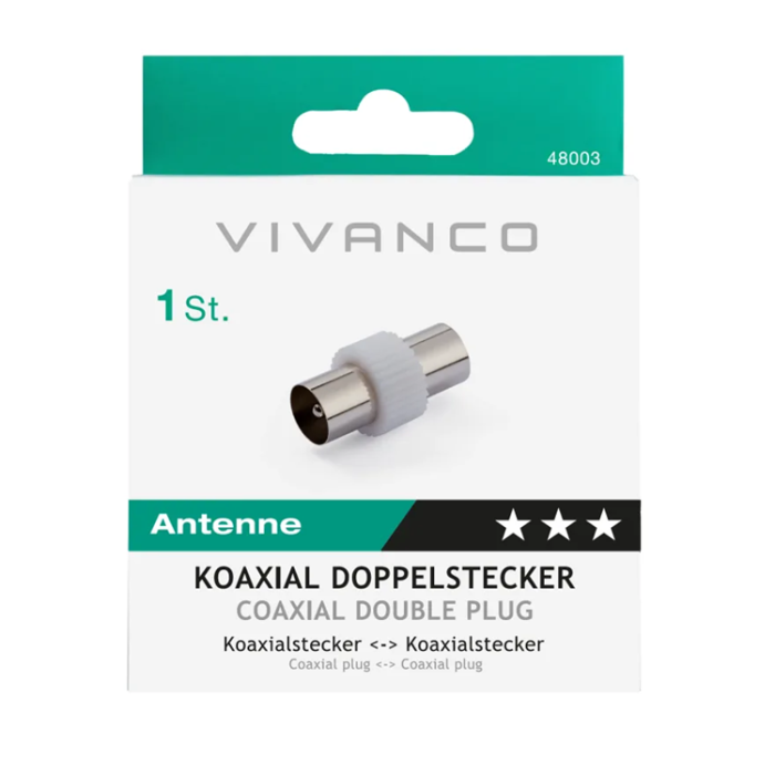 Vivanco - Vivanco Antennadapter, hane-hane, vit