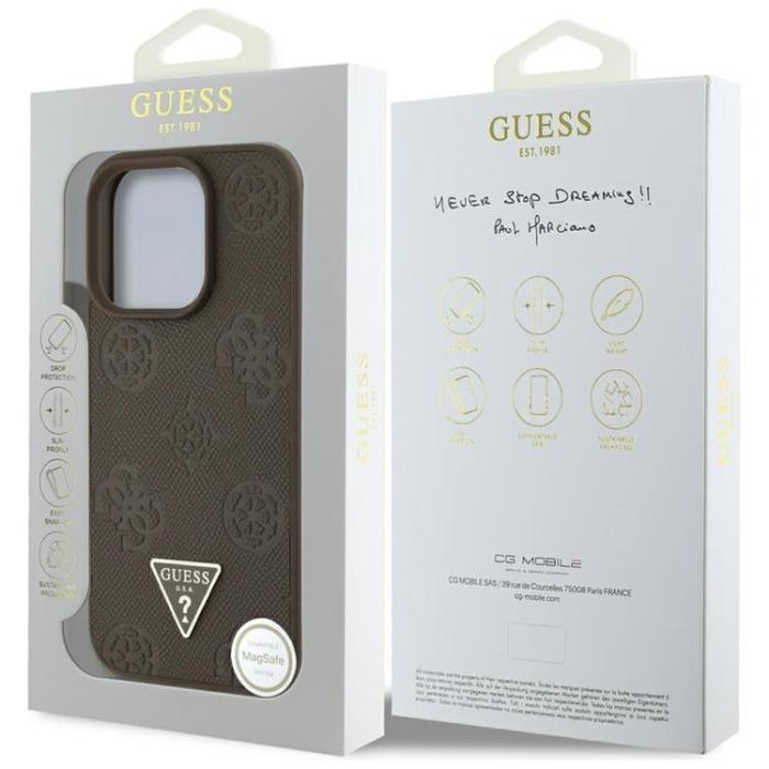 Guess - Guess iPhone 16 Pro Max Mobilskal MagSafe Hot Stamp Peony Triangle