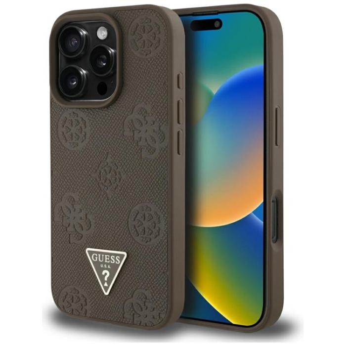 Guess - Guess iPhone 16 Pro Max Mobilskal MagSafe Hot Stamp Peony Triangle