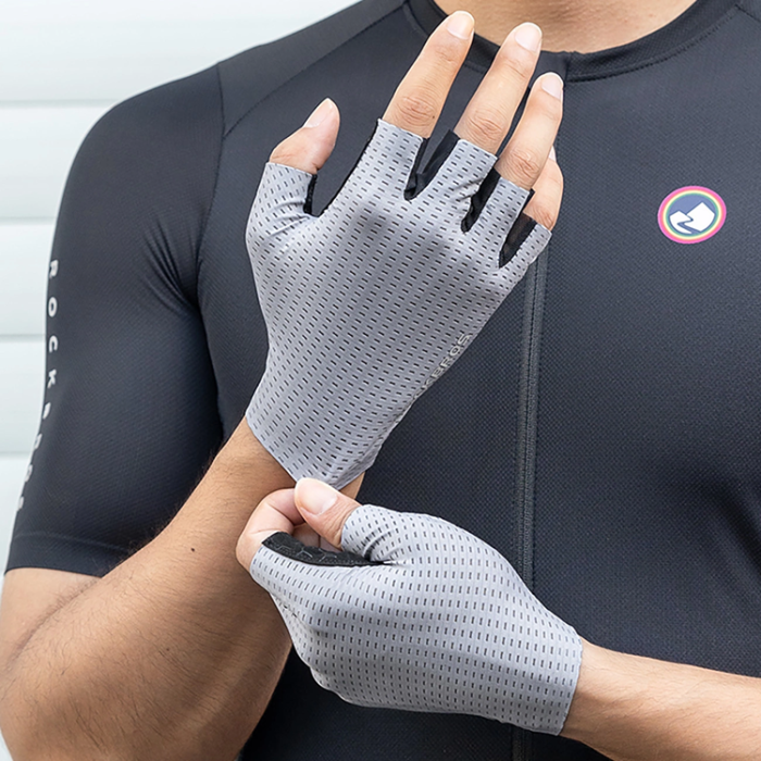 Rockbros - Rockbros Andas Short Finger Cykelhandskar Storlek: L - Grå