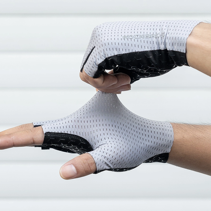 Rockbros - Rockbros Andas Short Finger Cykelhandskar Storlek: L - Grå