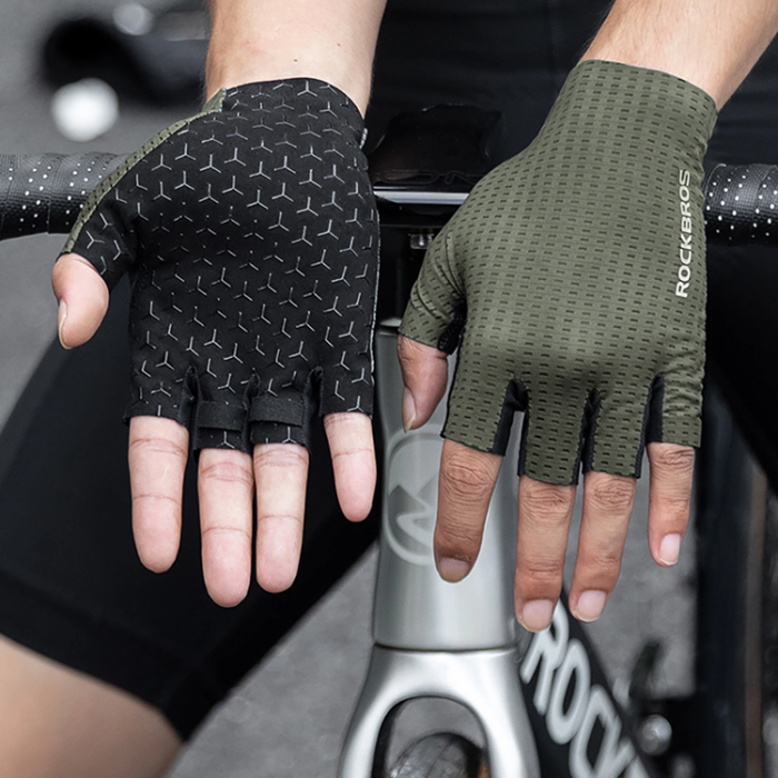 Rockbros - Rockbros Andas Short Finger Cykelhandskar Storlek: L - Grå