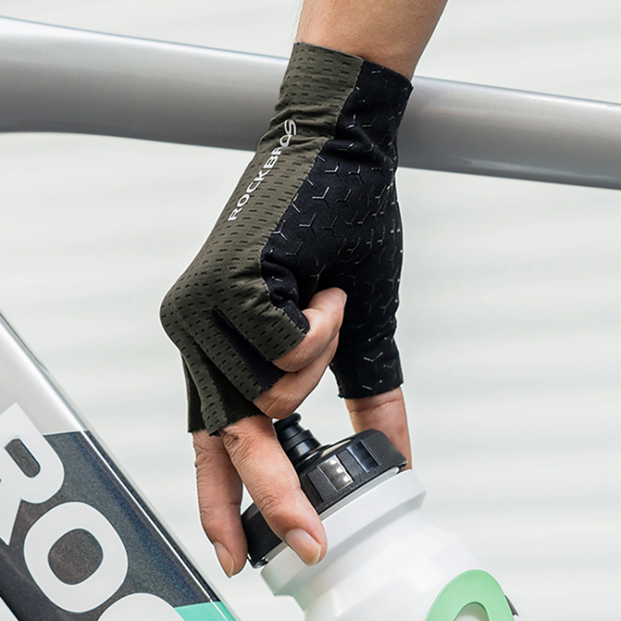 Rockbros - Rockbros Andas Short Finger Cykelhandskar Storlek: L - Grå