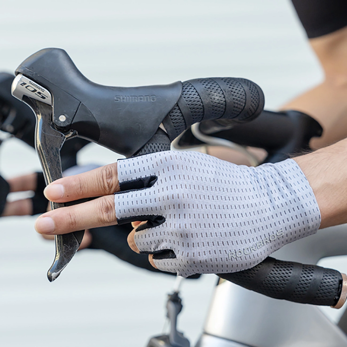 Rockbros - Rockbros Andas Short Finger Cykelhandskar Storlek: L - Grå