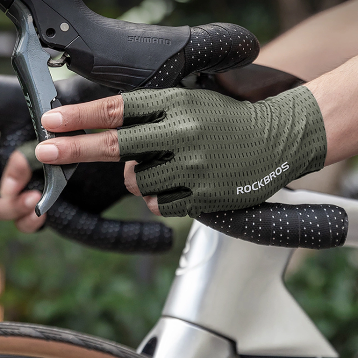 Rockbros - Rockbros Andas Short Finger Cykelhandskar Storlek: S - Grön