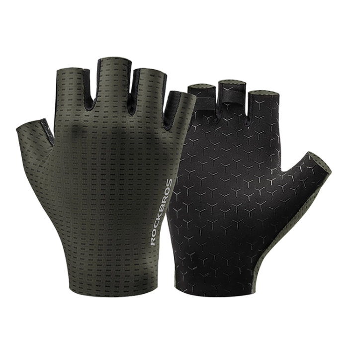Rockbros - Rockbros Andas Short Finger Cykelhandskar Storlek: S - Grön