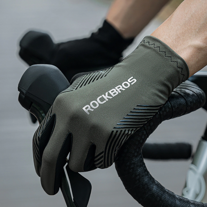 Rockbros - Rockbros Cykelhandskar Vår/Sommar/Höst, Hel, Storlek: M - Grön