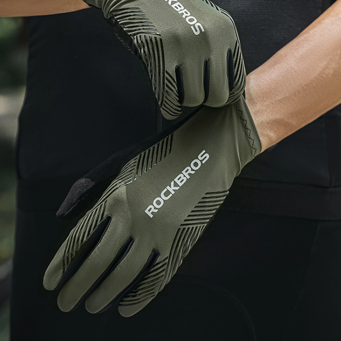 Rockbros - Rockbros Cykelhandskar Vår/Sommar/Höst, Hel, Storlek: M - Grön