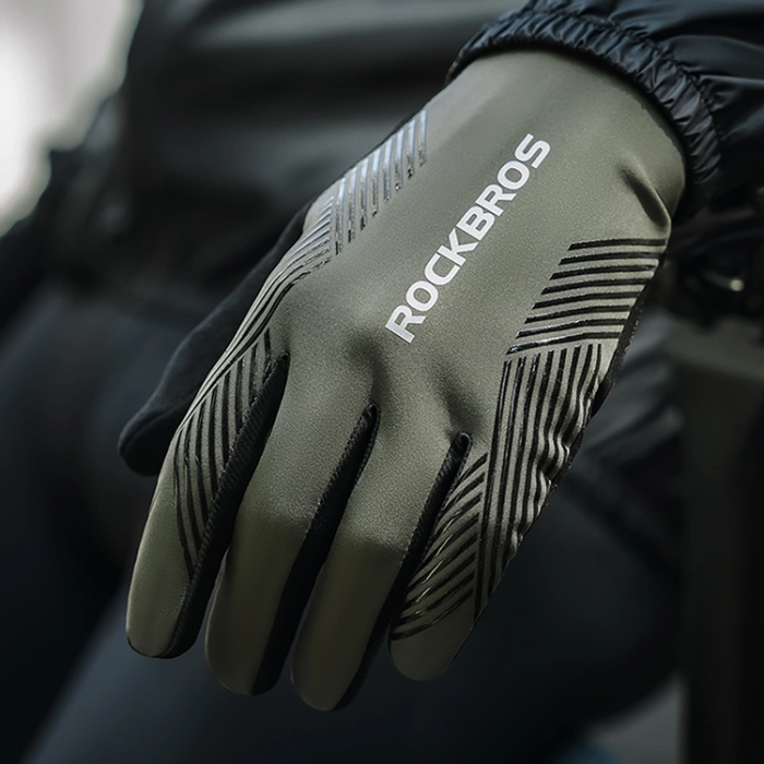 Rockbros - Rockbros Cykelhandskar Vår/Sommar/Höst, Hel, Storlek: M - Grön