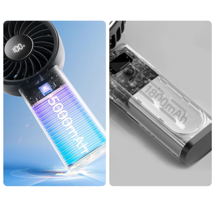 Jisulife - Jisulife Bärbar USB Handfläkt 5000 mAh Life4 - Svart