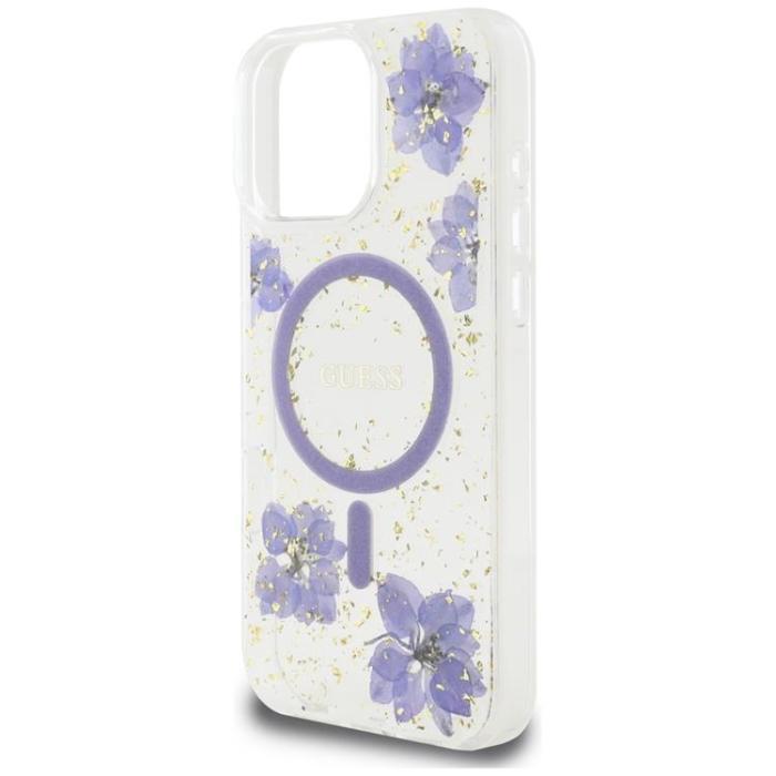 Guess - Guess iPhone 16 Pro Max Mobilskal MagSafe Resin Flowers - Lila