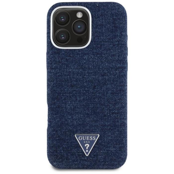 Guess - Guess iPhone 16 Pro Max Mobilskal MagSafe Denim Triangle - Blå