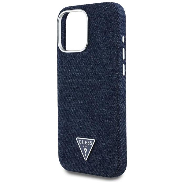 Guess - Guess iPhone 16 Pro Max Mobilskal MagSafe Denim Triangle - Blå