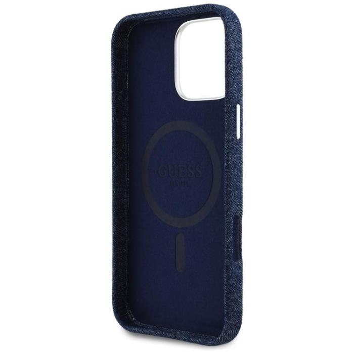 Guess - Guess iPhone 16 Pro Max Mobilskal MagSafe Denim Triangle - Blå