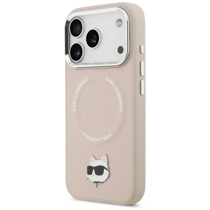 KARL LAGERFELD - Karl Lagerfeld iPhone 17 Pro Mobilskal MagSafe Choupette Pin - Rosa