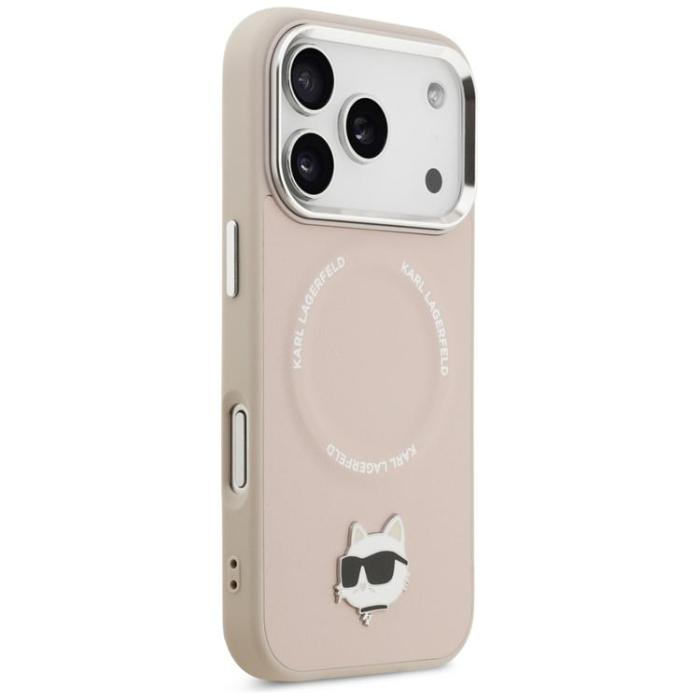 KARL LAGERFELD - Karl Lagerfeld iPhone 17 Pro Mobilskal MagSafe Choupette Pin - Rosa