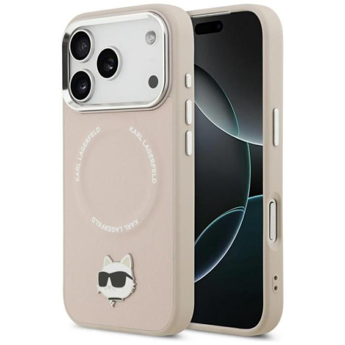 KARL LAGERFELD - Karl Lagerfeld iPhone 17 Pro Mobilskal MagSafe Choupette Pin - Rosa