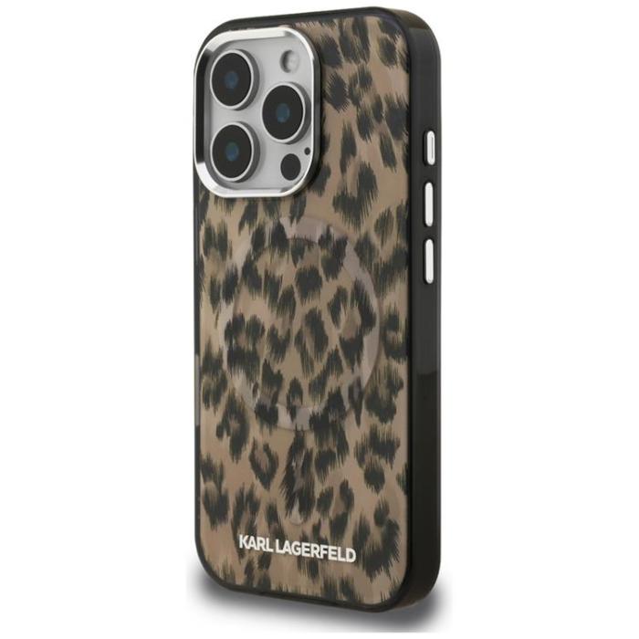 KARL LAGERFELD - Karl Lagerfeld iPhone 16 Pro Max Mobilskal MagSafe IML Leopard - Brun