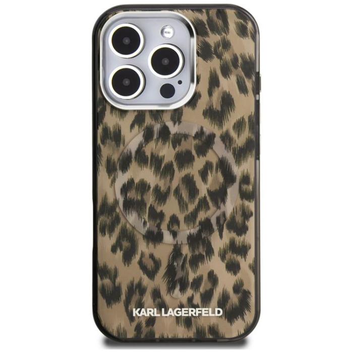 KARL LAGERFELD - Karl Lagerfeld iPhone 16 Pro Max Mobilskal MagSafe IML Leopard - Brun