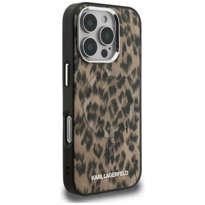 KARL LAGERFELD - Karl Lagerfeld iPhone 16 Pro Max Mobilskal MagSafe IML Leopard - Brun