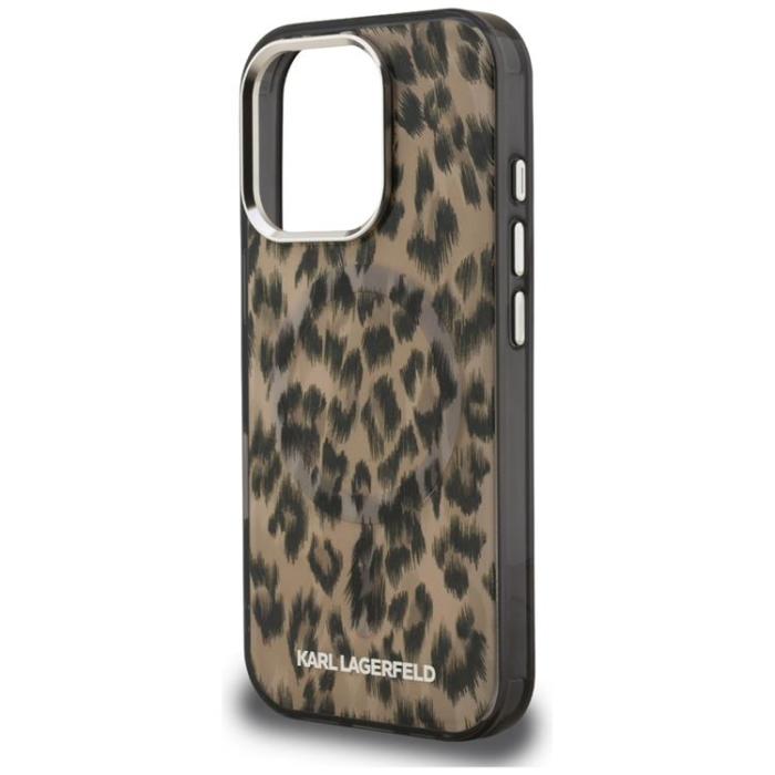 KARL LAGERFELD - Karl Lagerfeld iPhone 16 Pro Max Mobilskal MagSafe IML Leopard - Brun