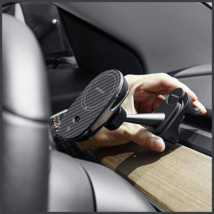 PITAKA - PITAKA Qi2 MagSafe Bilhållare med Trådlös Laddning MagEZ Pro 2 Tesla