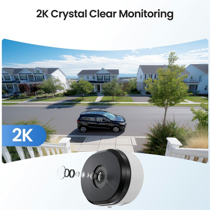 OEM - ZOSI 2K WiFi-kamera Nattseende 3MP AI Människofordonsdetektering - UK Plug