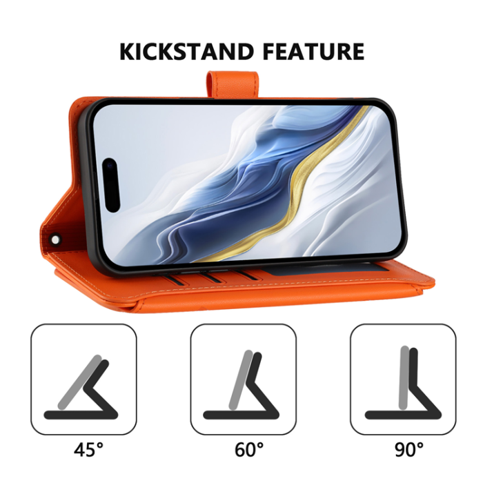 A-One Brand - iPhone 17 Pro Plånboksfodral Butterfly Floral Imprint - Orange