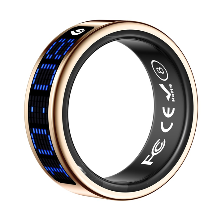 A-One Brand - Digital Display Smart Ring med Laddningsfodral SR16 - Guld