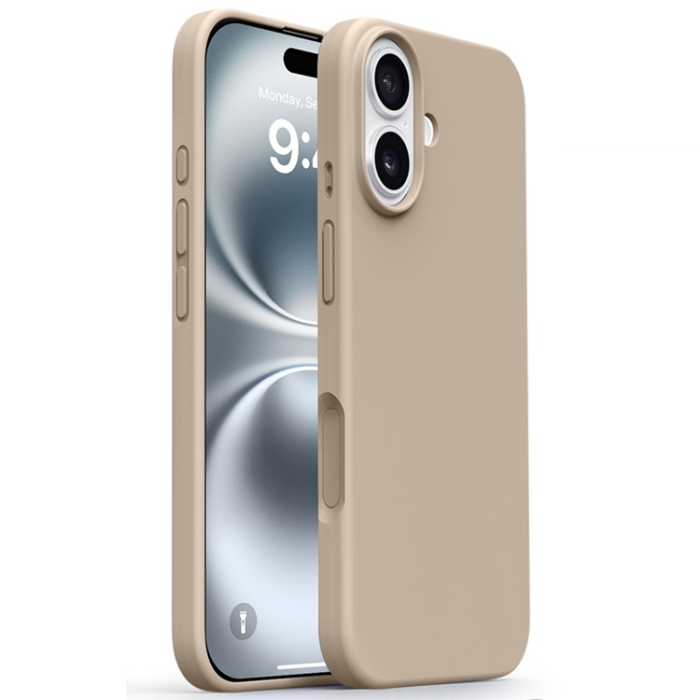 A-One Brand - iPhone 17 Mobilskal Silikon Microfiber Lining - Coffee