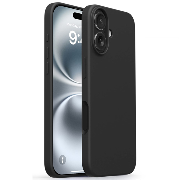 A-One Brand - iPhone 17 Mobilskal Silikon Microfiber Lining - Svart