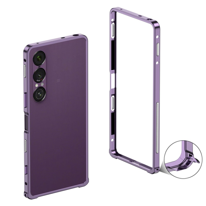 A-One Brand - Sony Xperia 1 VII Mobilskal Bumper med Metallram - Lila