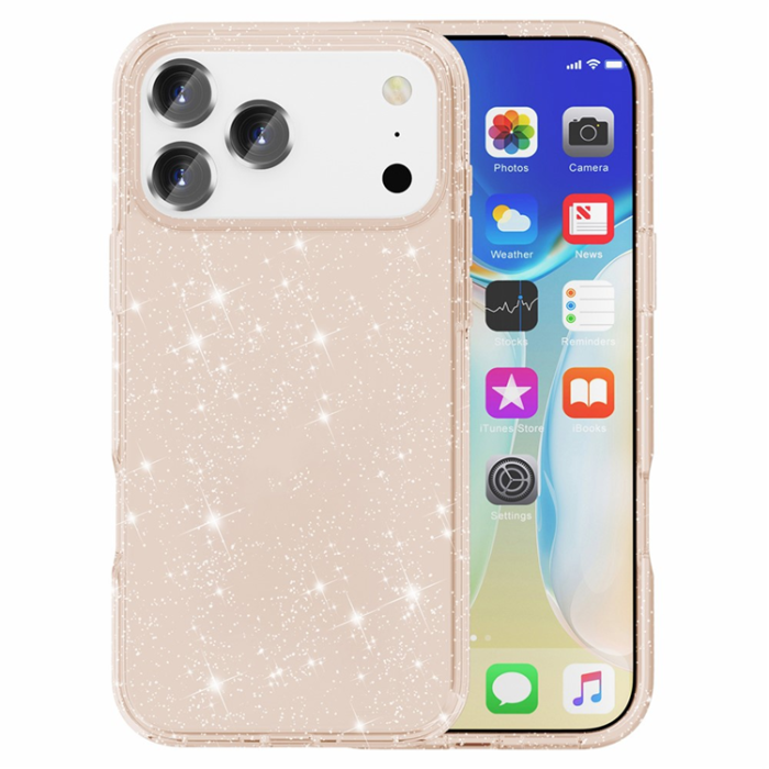 AMORUS - AMORUS iPhone 17 Pro Mobilskal Shockproof - GlitterGuld