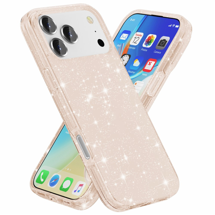 AMORUS - AMORUS iPhone 17 Pro Mobilskal Shockproof - GlitterGuld