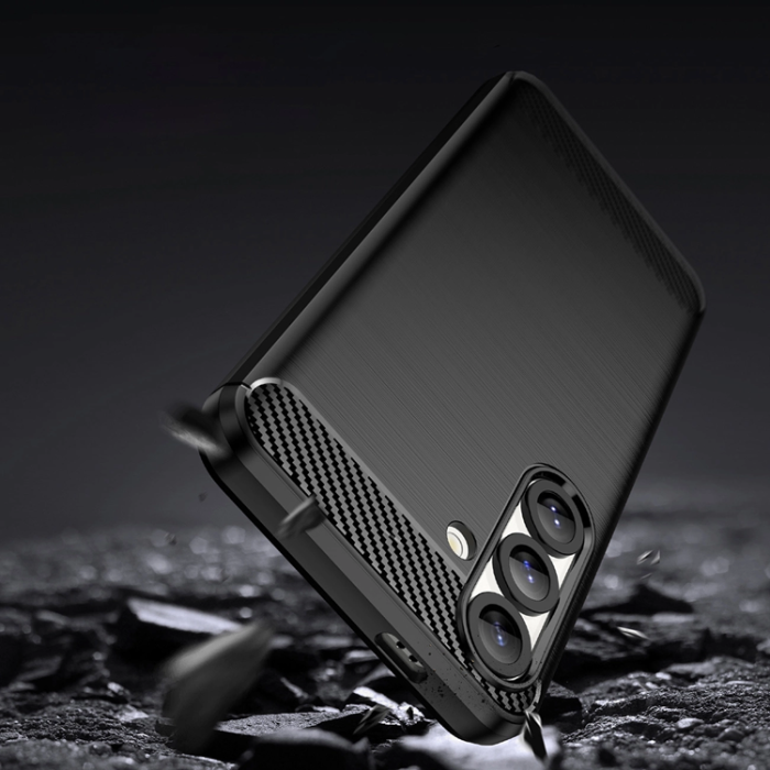A-One Brand - Xiaomi Poco C71 Mobilskal Carbon Silikon - Svart