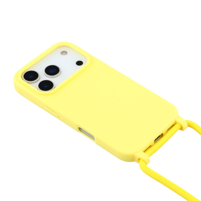A-One Brand - iPhone 17 Pro Max Mobilskal TPU Shockproof med Lanyard - Gul