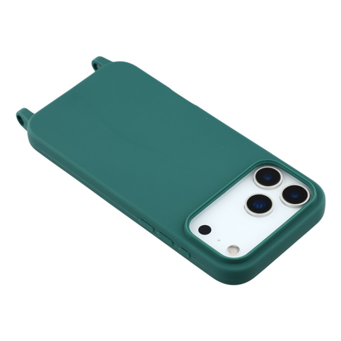 A-One Brand - iPhone 17 Pro Max Mobilskal TPU Shockproof med Lanyard - Mörkgrön