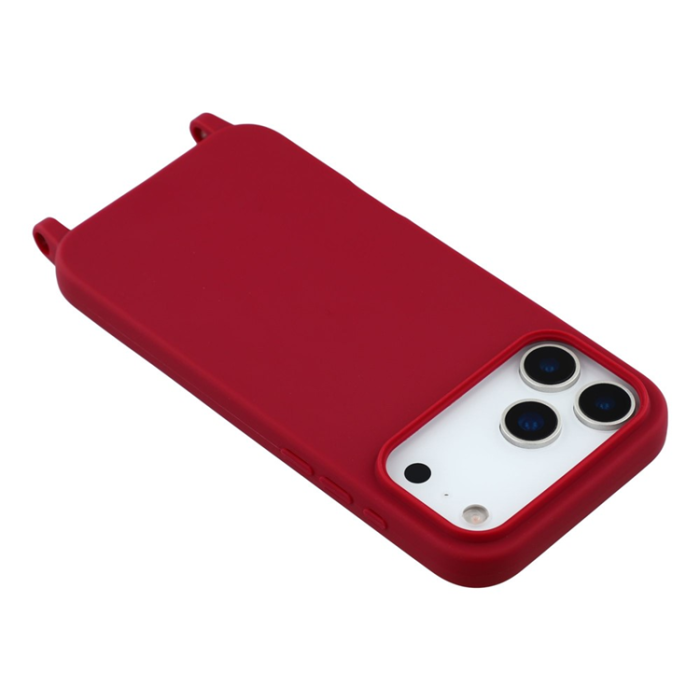 A-One Brand - iPhone 17 Pro Max Mobilskal TPU Shockproof med Lanyard - Mörkröd