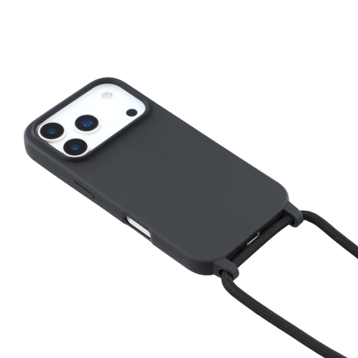 A-One Brand - iPhone 17 Pro Max Mobilskal TPU Shockproof med Lanyard - Svart