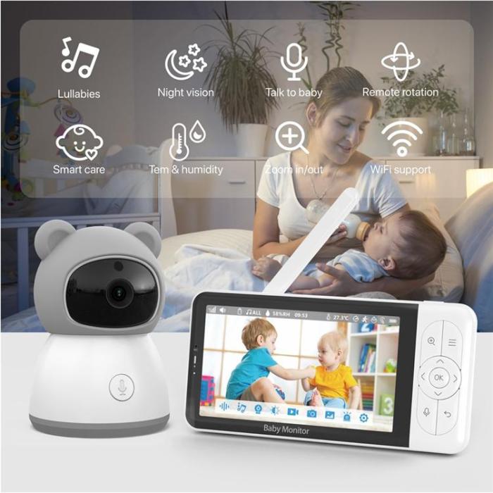 OEM - Babyvakt Nattseende Tuya-app Ljud- och Video WiFi-kamera - UK-kontakt