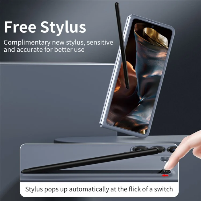 A-One Brand - Galaxy Z Fold 7 5G Mobilskal Med Stylus Hård PC - Mörkgrå