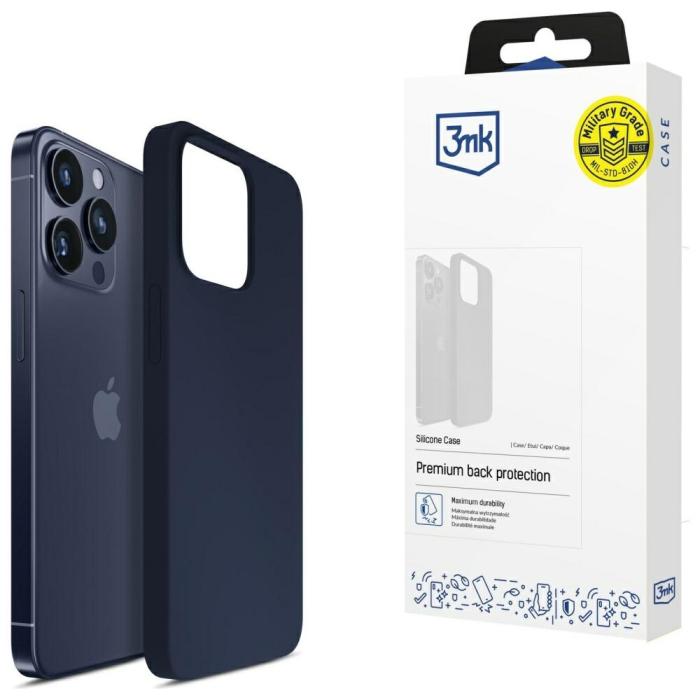 3MK - 3MK iPhone 16 Pro 6.3 Mobilskal MagSafe Silikon - Marinblå