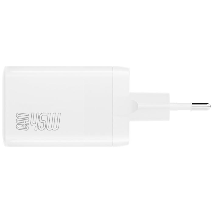 4smarts - 4smarts Väggladdare PDPlug Dual 45W GaN 2xUSB-C – Vit