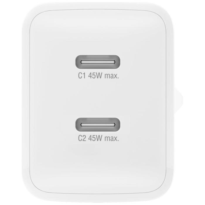 4smarts - 4smarts Väggladdare PDPlug Dual 45W GaN 2xUSB-C – Vit